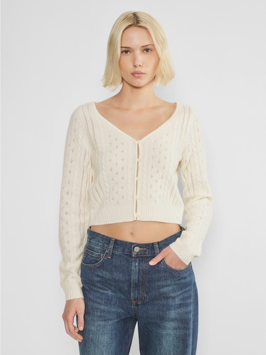 Aritzia Sweaters - Aritzia Cropped Pointelle Knit Top